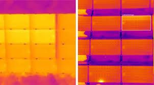 Ejemplo de imagen termográfica real de una instalación de placas solares